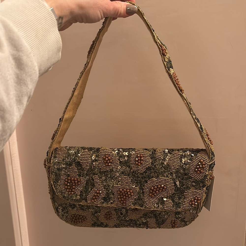 12th tribe sequin leopard handbag